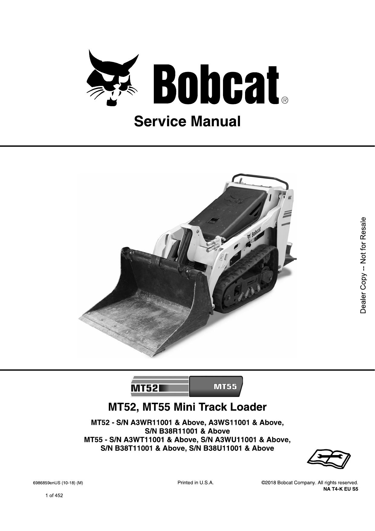 MT52 MT55 Loader Service Manual Bobcat 2
